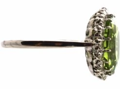 Mid 20th Century 18ct White Gold & Platinum Ring Set Withlarge Peridot & Diamonds -Antique Jewellery Company DSC08506 scaled 1