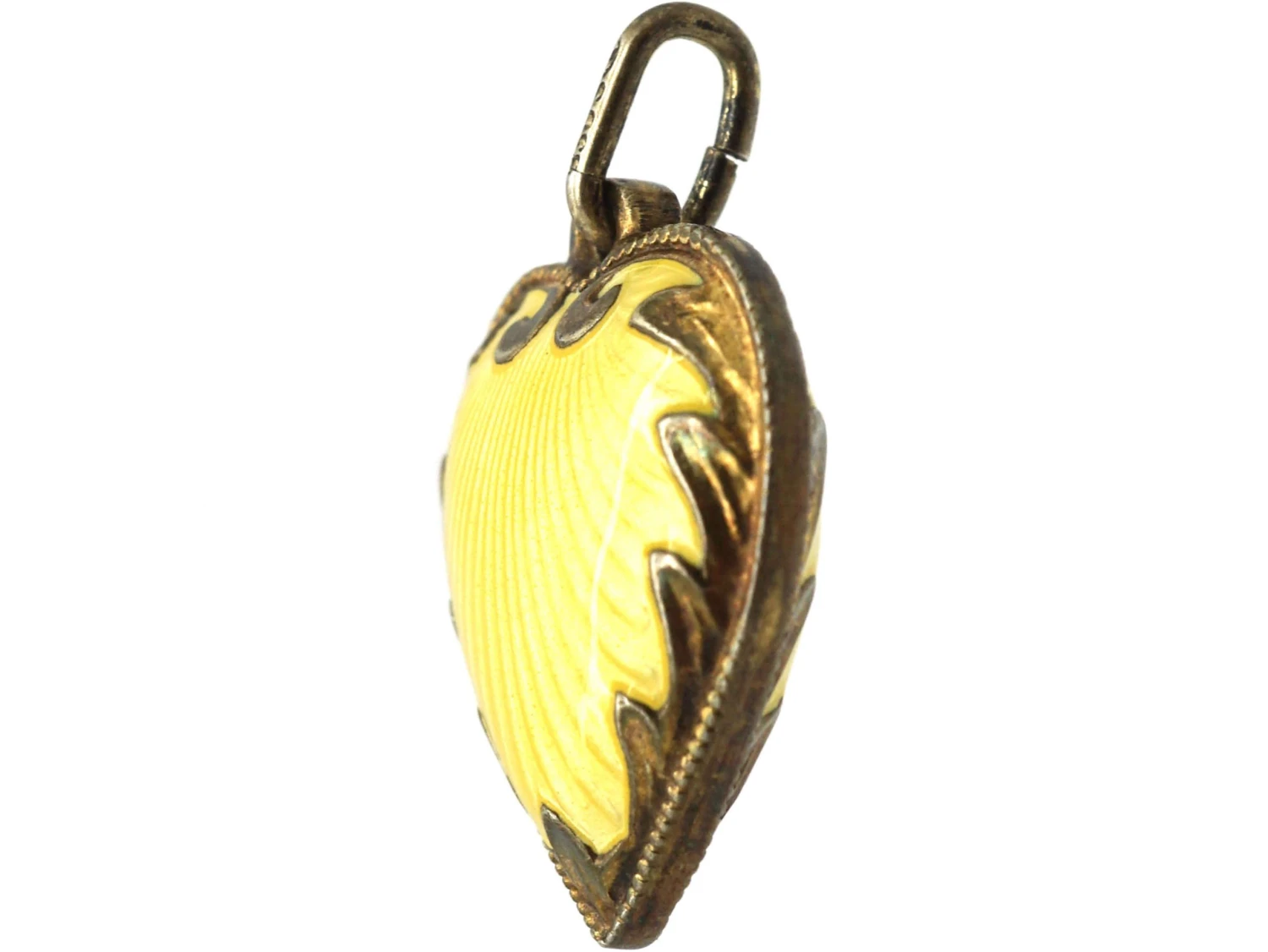 Norwegian Silver & Pale Yellow Enamel Double Sided Heart Pendant 4 Norwegian Silver & Pale Yellow Enamel Double Sided Heart Pendant - Image 2