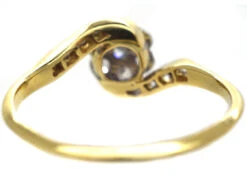 Edwardian 18ct Gold & Platinum Crossover Diamond Cluster Ring -Antique Jewellery Company DSC08556