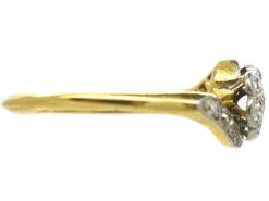 Edwardian 18ct Gold & Platinum Crossover Diamond Cluster Ring -Antique Jewellery Company DSC08558