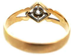 Edwardian 18ct Gold,Platinum, Single Stone Diamond Ring With Split Shoulders 15 Edwardian 18ct Gold,Platinum, Single Stone Diamond Ring With Split Shoulders -Antique Jewellery Company DSC08567