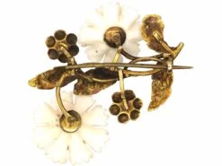 Georgian Two Colour 15ct Gold, White Coral & Turquoise Botanical Brooch 7 Georgian Two Colour 15ct Gold, White Coral & Turquoise Botanical Brooch -Antique Jewellery Company DSC08572 scaled 1