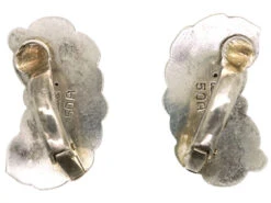 Georg Jensen Silver Double Leaf Earrings 7 Georg Jensen Silver Double Leaf Earrings -Antique Jewellery Company DSC08634 1