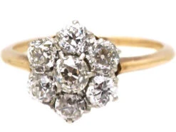 Edwardian 18ct Gold, Old Mine Cut Diamond Daisy Cluster Ring 13 Edwardian 18ct Gold, Old Mine Cut Diamond Daisy Cluster Ring -Antique Jewellery Company DSC08645