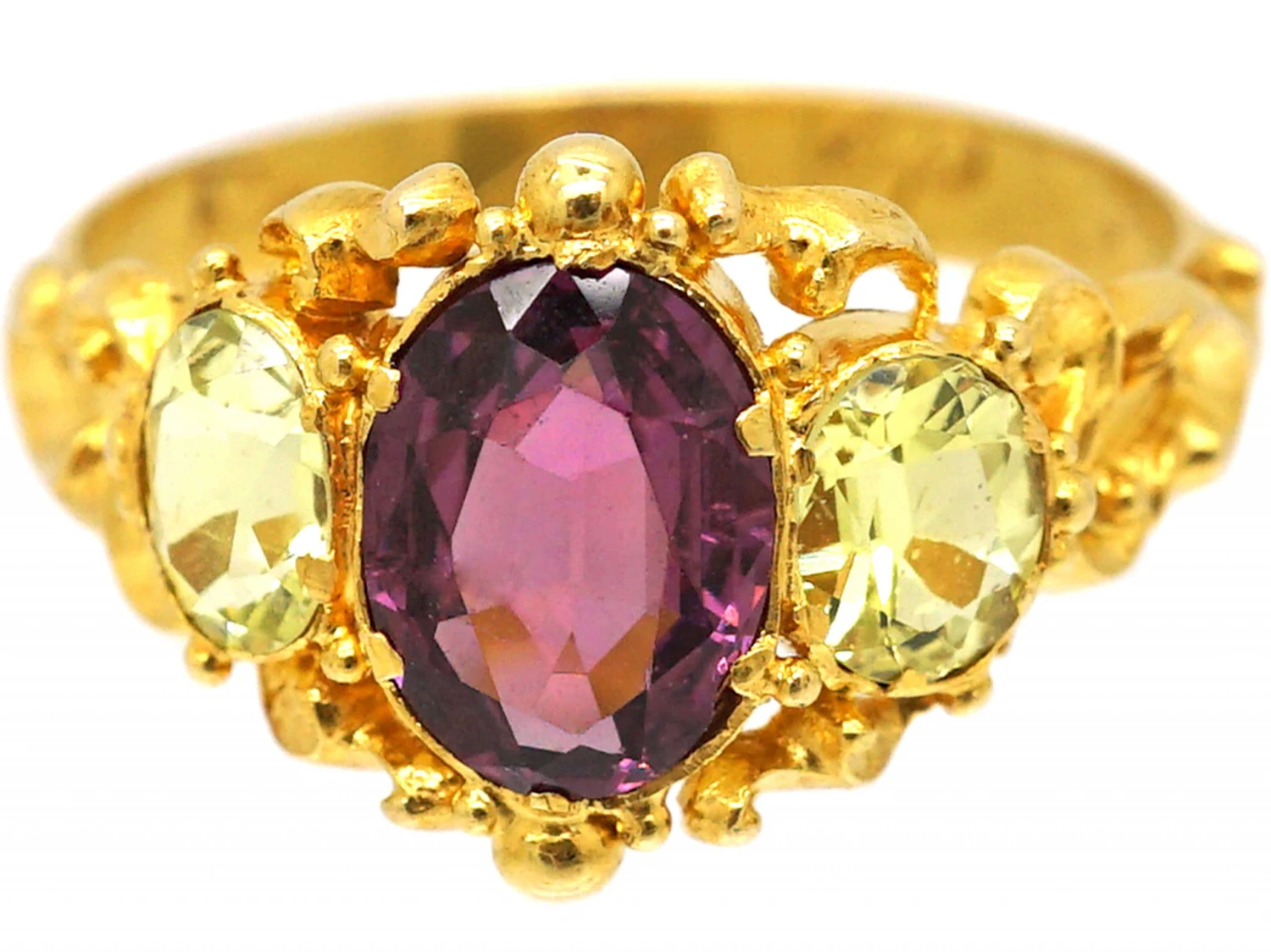 Regency 18ct Gold, Chrysolite & Almandine Garnet Ring 10 Regency 18ct Gold, Chrysolite & Almandine Garnet Ring - Image 8