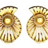 Retro 14ct Gold Shell Clip On Earrings