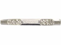 Art Deco Platinum Wedding Ring With Engraved Orange Blossom Detail