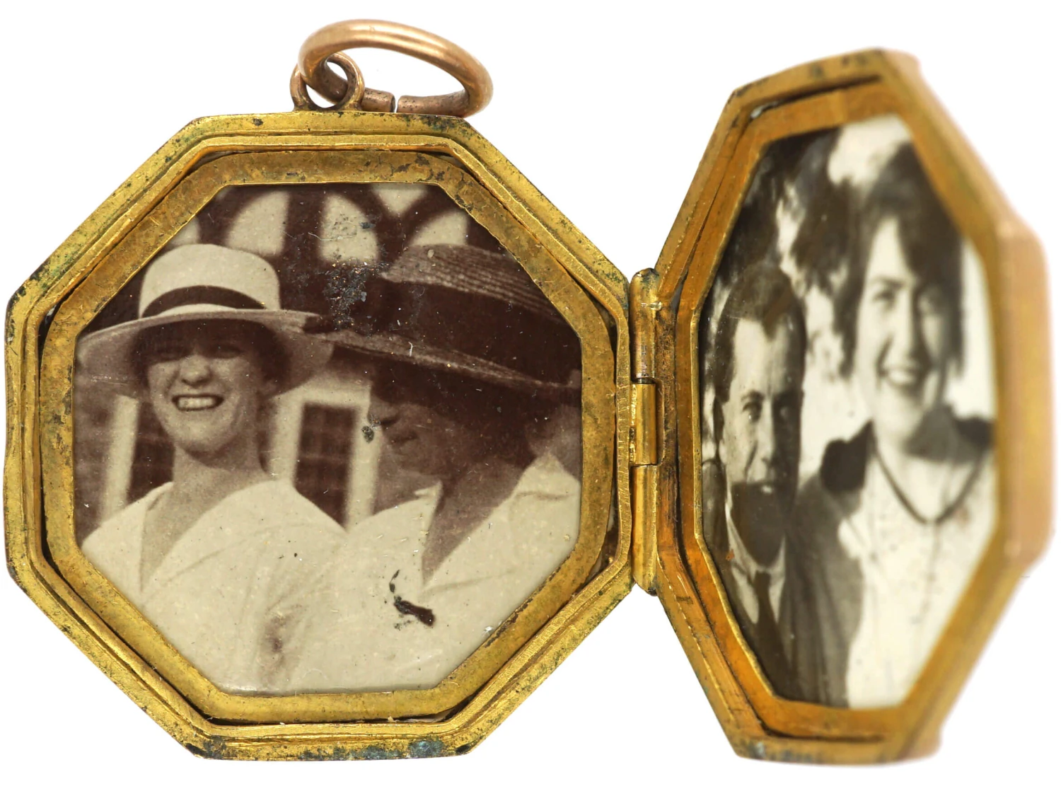 Edwardian 9ct Back & Front Octagonal Shaped Locket With Swallow Motif 4 Edwardian 9ct Back & Front Octagonal Shaped Locket With Swallow Motif - Image 2