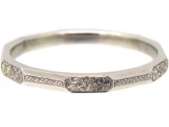 Art Deco Platinum Wedding Ring With Engraved Orange Blossom Detail 11 Art Deco Platinum Wedding Ring With Engraved Orange Blossom Detail -Antique Jewellery Company DSC08688 scaled 1