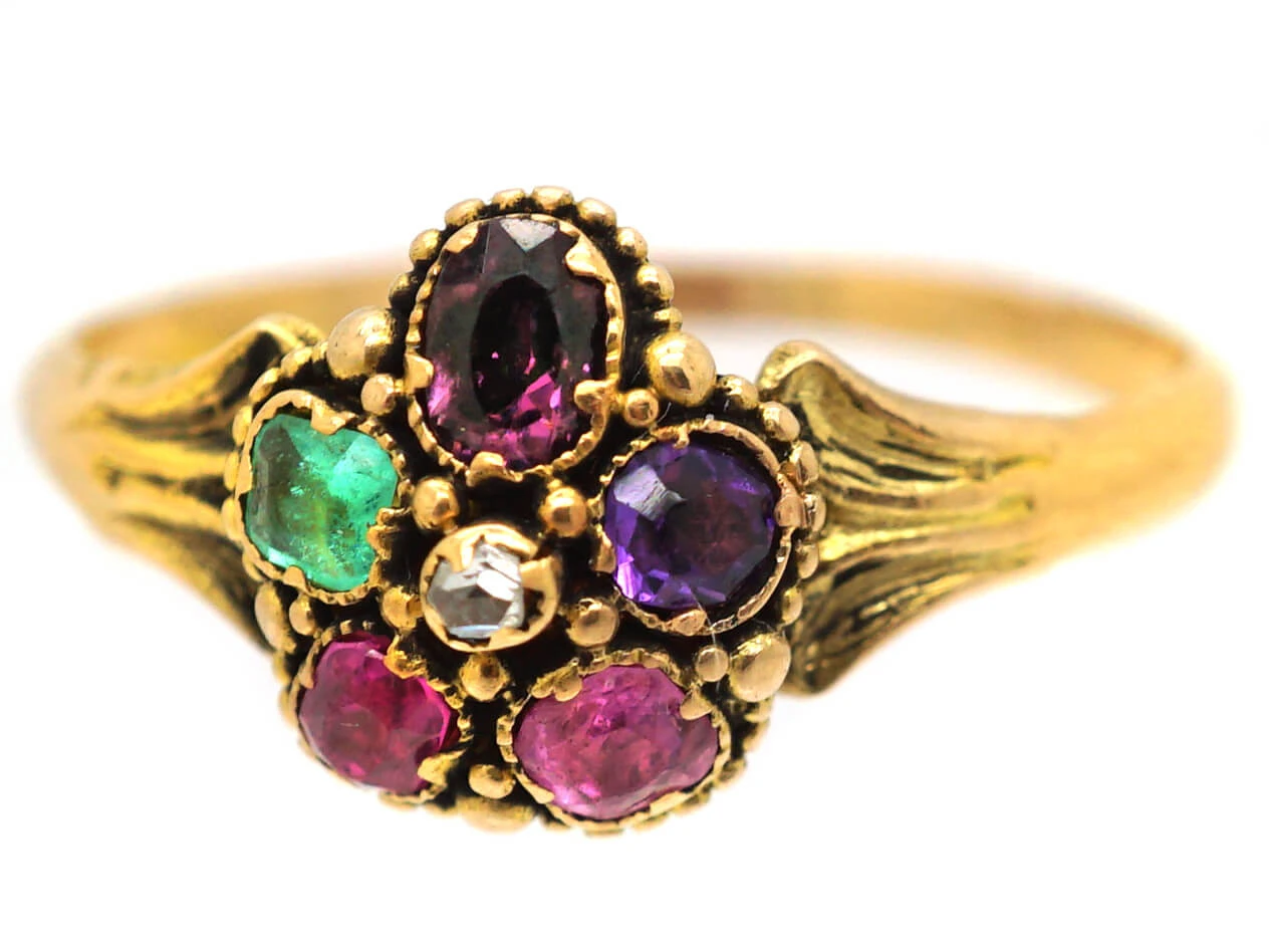 Regency 15ct Gold Regard Cluster Ring 8 Regency 15ct Gold Regard Cluster Ring - Image 6