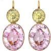 Early Victorian 18ct Gold Pink Topaz & Chrysoberyl Drop Earrings 1 Early Victorian 18ct Gold Pink Topaz & Chrysoberyl Drop Earrings -Antique Jewellery Company DSC08715 1