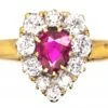 Edwardian 18ct Gold, Ruby & Diamond Pear Shaped Ring 2 Edwardian 18ct Gold, Ruby & Diamond Pear Shaped Ring -Antique Jewellery Company DSC08720 scaled 1