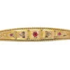 Edwardian 9ct Gold Ruby & Diamond Bangle 1 Edwardian 9ct Gold Ruby & Diamond Bangle -Antique Jewellery Company DSC08728