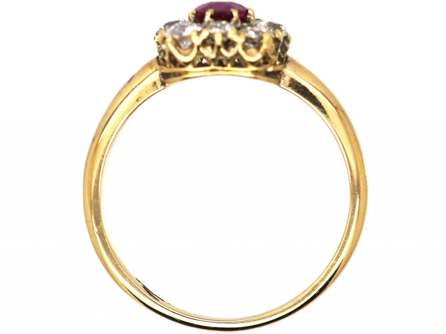 Edwardian 18ct Gold, Ruby & Diamond Pear Shaped Ring 5 Edwardian 18ct Gold, Ruby & Diamond Pear Shaped Ring - Image 3