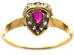 Edwardian 18ct Gold, Ruby & Diamond Pear Shaped Ring 11 Edwardian 18ct Gold, Ruby & Diamond Pear Shaped Ring -Antique Jewellery Company DSC08729 scaled 1