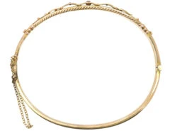 Edwardian 9ct Gold Ruby & Diamond Bangle -Antique Jewellery Company DSC08736 2