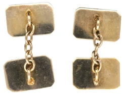 Silver & Black & White Rectangular Cufflinks -Antique Jewellery Company DSC08801