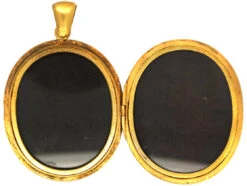Victorian Large Silver Gilt Oval Locket 11 Victorian Large Silver Gilt Oval Locket -Antique Jewellery Company DSC08809