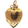 Edwardian 9ct Gold Back & Front Heart Shaped Locket With Swallow & Flowers Motif 1 Edwardian 9ct Gold Back & Front Heart Shaped Locket With Swallow & Flowers Motif -Antique Jewellery Company DSC08871