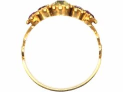 Regency 15ct Gold, Chrysolite & Ruby Ring -Antique Jewellery Company DSC08871 scaled 1