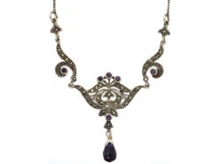 Silver, Marcasite & Amethyst Necklace