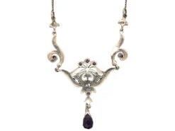 Silver, Marcasite & Amethyst Necklace 11 Silver, Marcasite & Amethyst Necklace -Antique Jewellery Company DSC08882 1