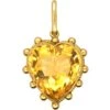Edwardian 15ct Gold Heart Shaped Pendant Set With A Citrine 1 Edwardian 15ct Gold Heart Shaped Pendant Set With A Citrine -Antique Jewellery Company DSC08913
