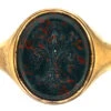 Victorian 15ct Gold Ring Set With A Bloodstone With Fleur De Lis Intaglio 2 Victorian 15ct Gold Ring Set With A Bloodstone With Fleur De Lis Intaglio -Antique Jewellery Company DSC08913 copy
