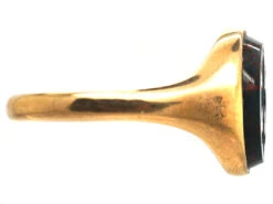 Victorian 15ct Gold Ring Set With A Bloodstone With Fleur De Lis Intaglio -Antique Jewellery Company DSC08929 copy