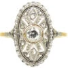 Art Deco 14ct Gold Oval Diamond Cluster Ring -Antique Jewellery Company DSC08948