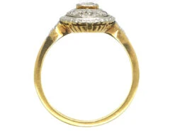 Art Deco 14ct Gold Oval Diamond Cluster Ring -Antique Jewellery Company DSC08949