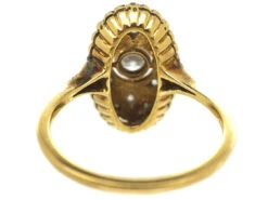 Art Deco 14ct Gold Oval Diamond Cluster Ring -Antique Jewellery Company DSC08954