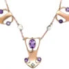 Art Nouveau 9ct Gold Necklace Set With Amethysts & Pearls