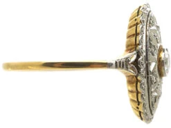Art Deco 14ct Gold Oval Diamond Cluster Ring -Antique Jewellery Company DSC08956