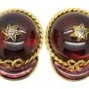 Victorian 18ct Gold Jockey Cap Earrings Set With Garnets & Diamonds 2 Victorian 18ct Gold Jockey Cap Earrings Set With Garnets & Diamonds -Antique Jewellery Company DSC08958 scaled 1