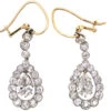 Edwardian Platinum, Pear Shaped Diamond Drop Earrings 1 Edwardian Platinum, Pear Shaped Diamond Drop Earrings -Antique Jewellery Company DSC08969