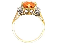 18ct Gold Ring Set With A Topaz With Diamond Set Shoulders -Antique Jewellery Company DSC08970 scaled 1