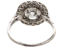 Early 20th Century Platinum, Diamond Cluster Ring With Large Centre Diamond 10 Early 20th Century Platinum, Diamond Cluster Ring With Large Centre Diamond -Antique Jewellery Company DSC08985
