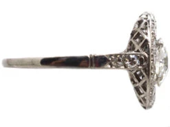 Early 20th Century Platinum, Diamond Cluster Ring With Large Centre Diamond 11 Early 20th Century Platinum, Diamond Cluster Ring With Large Centre Diamond -Antique Jewellery Company DSC08987