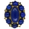 Art Deco Lapis Lazuli & Marcasite Oval Silver Ring -Antique Jewellery Company DSC08988