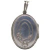 Victorian Oval Silver Locket With Garter Motif 2 Victorian Oval Silver Locket With Garter Motif -Antique Jewellery Company DSC08988 2