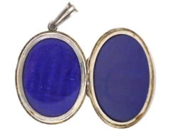 Victorian Oval Silver Locket With Garter Motif -Antique Jewellery Company DSC08993