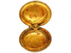 Georgian 18ct Gold Round Engine Turned Locket -Antique Jewellery Company DSC09007 scaled 1