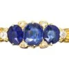 Edwardian 18ct Gold, Three Stone Sapphire Ring With Diamond Points 2 Edwardian 18ct Gold, Three Stone Sapphire Ring With Diamond Points -Antique Jewellery Company DSC09008