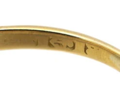 Edwardian 18ct Gold, Three Stone Sapphire Ring With Diamond Points -Antique Jewellery Company DSC09025