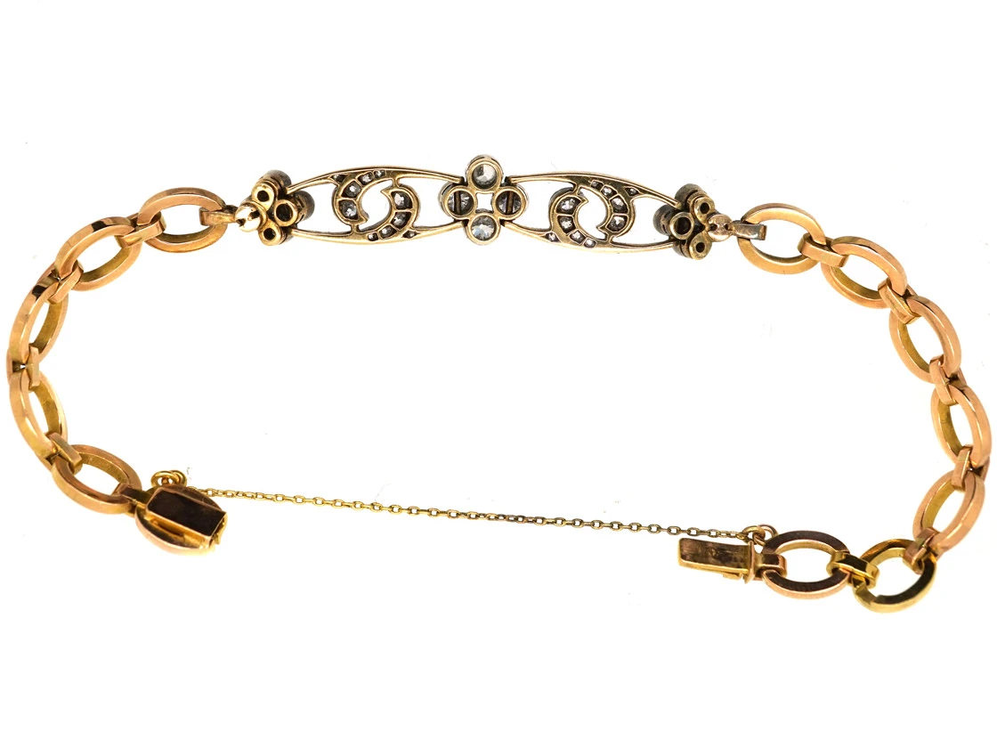 Edwardian 18ct Gold & Diamond Bracelet 5 Edwardian 18ct Gold & Diamond Bracelet - Image 3