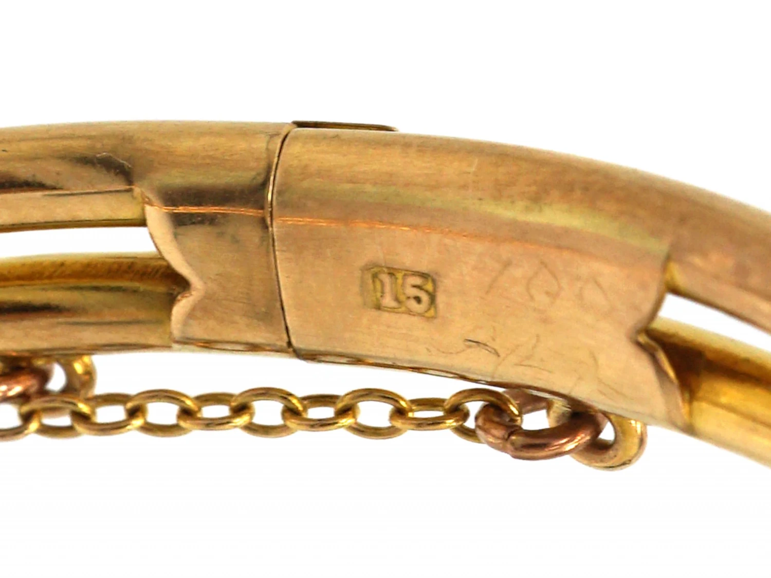 Edwardian 15ct Gold Knot Bangle Set With A Diamond 6 Edwardian 15ct Gold Knot Bangle Set With A Diamond - Image 4