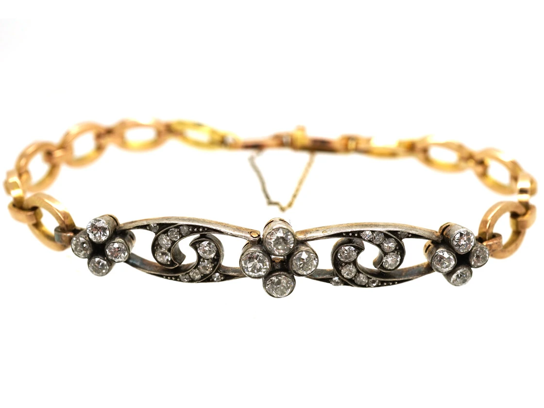 Edwardian 18ct Gold & Diamond Bracelet 3 Edwardian 18ct Gold & Diamond Bracelet