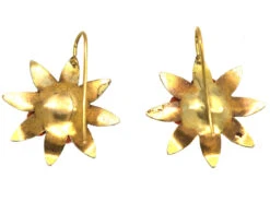 Victorian Silver Gilt & Coral Flower Earrings 7 Victorian Silver Gilt & Coral Flower Earrings -Antique Jewellery Company DSC09051