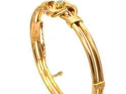 Edwardian 15ct Gold Knot Bangle Set With A Diamond 8 Edwardian 15ct Gold Knot Bangle Set With A Diamond -Antique Jewellery Company DSC09055 scaled 1